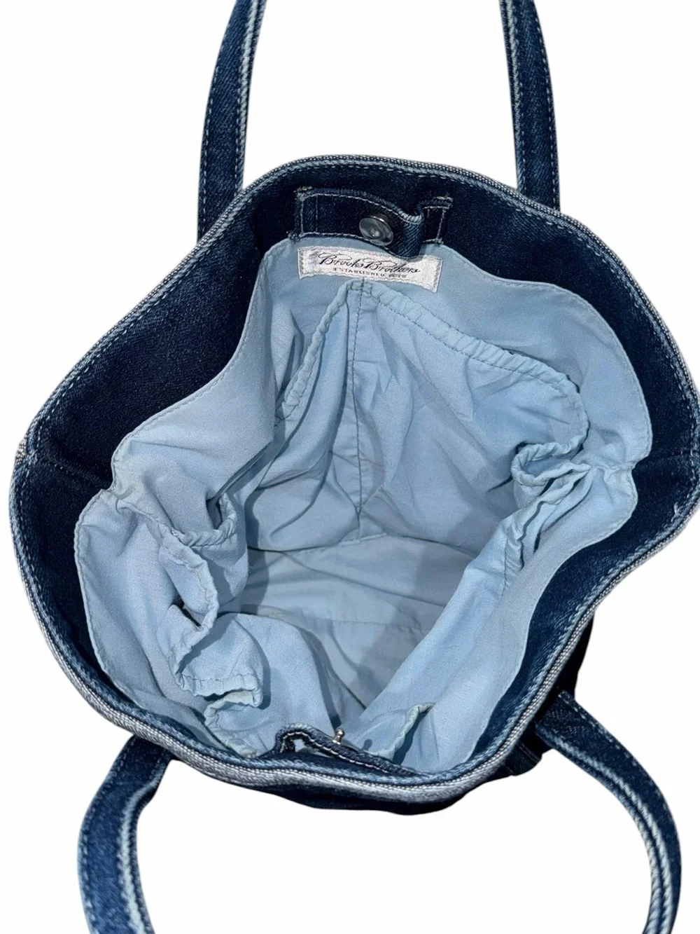 Vintage Brooks Brothers Women’s Denim Blue Small Tote Bag - Picture 2 of 5